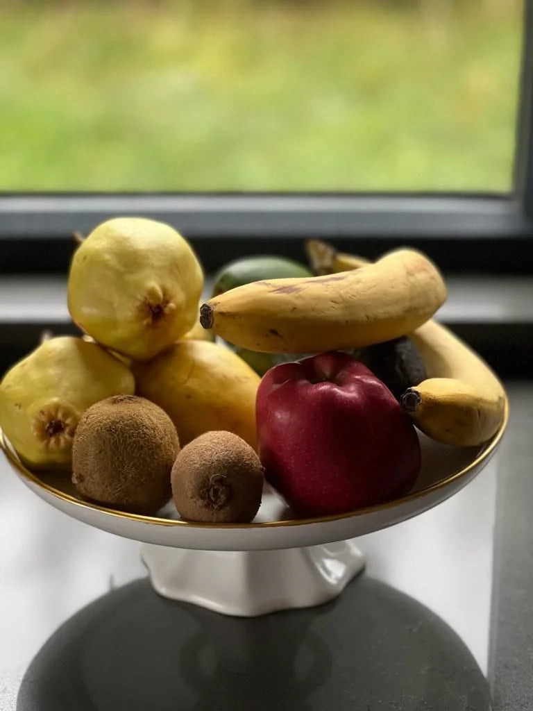 Golden Gilded Foot Cake Fruit Stand Large Diameter 27Cm Height 10Cm