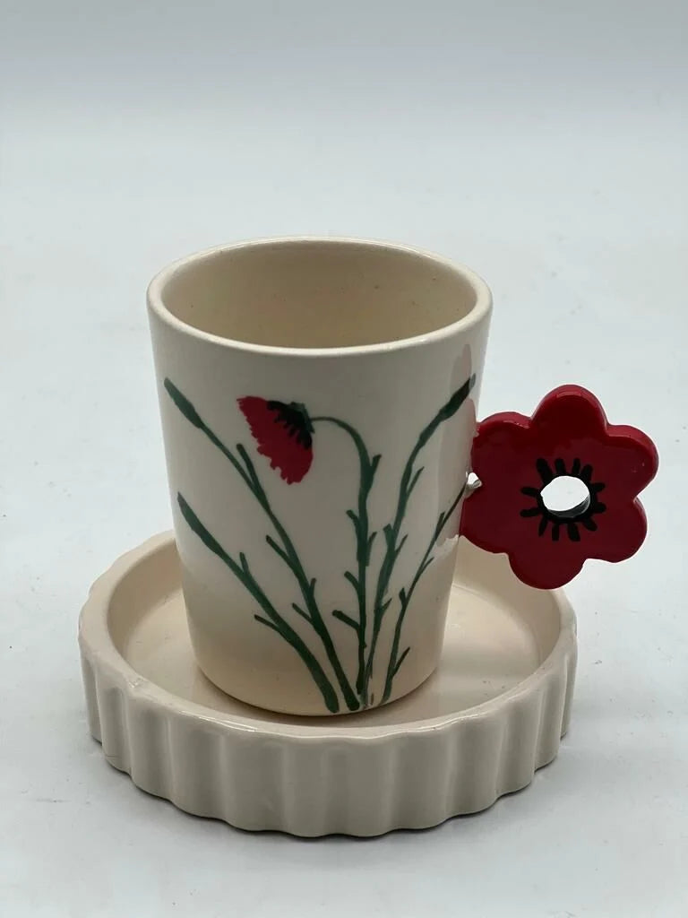 Hand Painting Poppy Cup