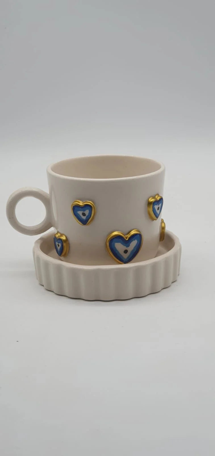 Golden Gilder Multi -Heart Nazar Cup Mug