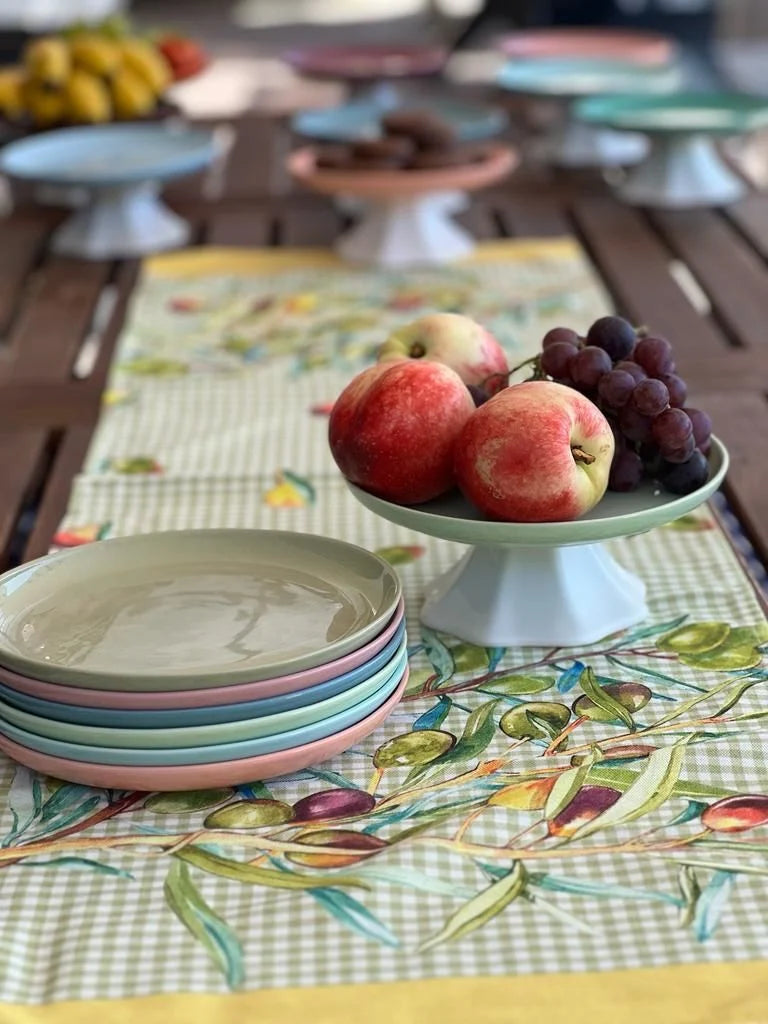 Colorful Soft Powder Pink Pink Fruit Presentation Bowl Cake Stand Diameter 21Cm Height 10 Cm