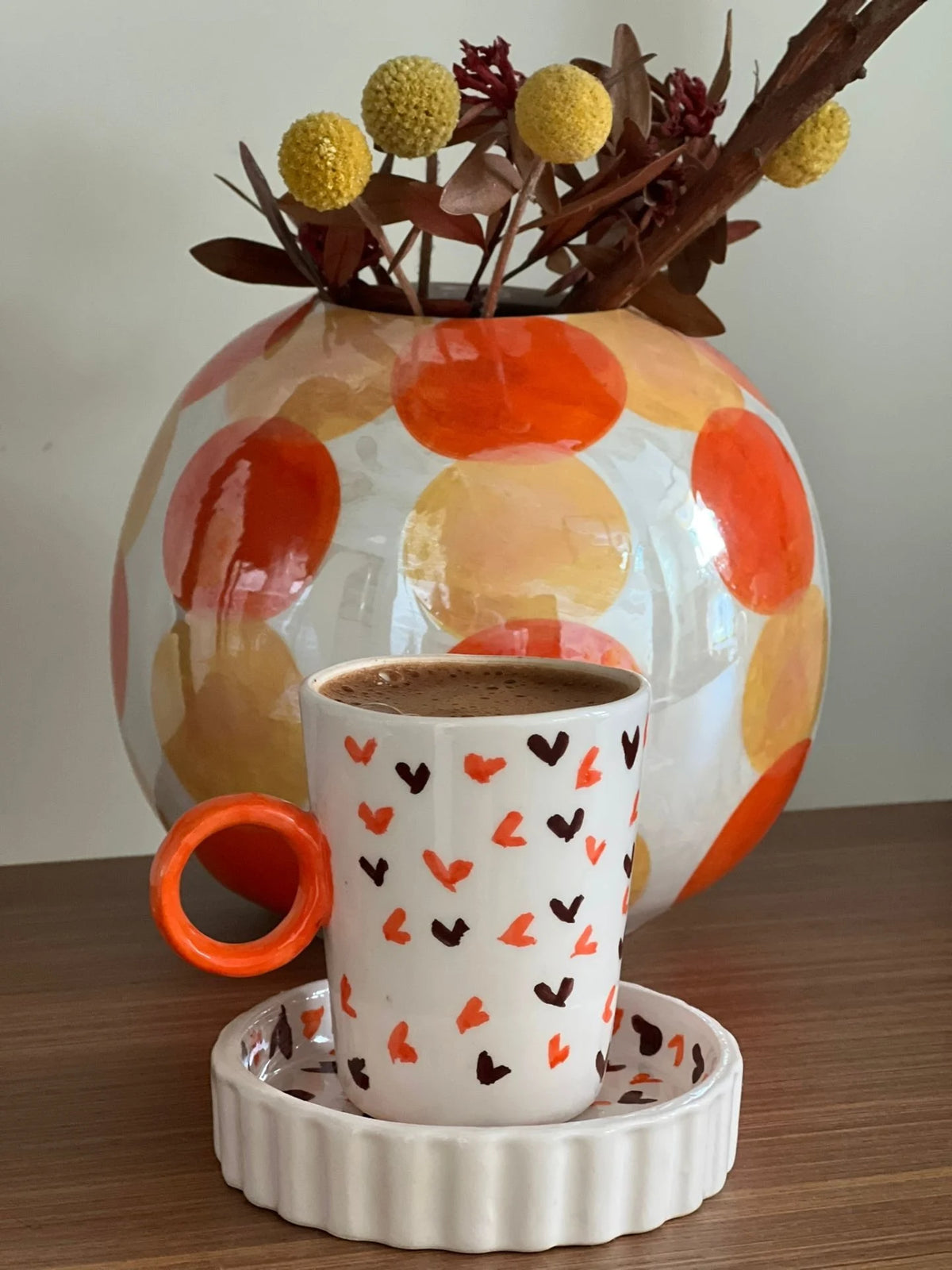 Colored Heart Cup Orange