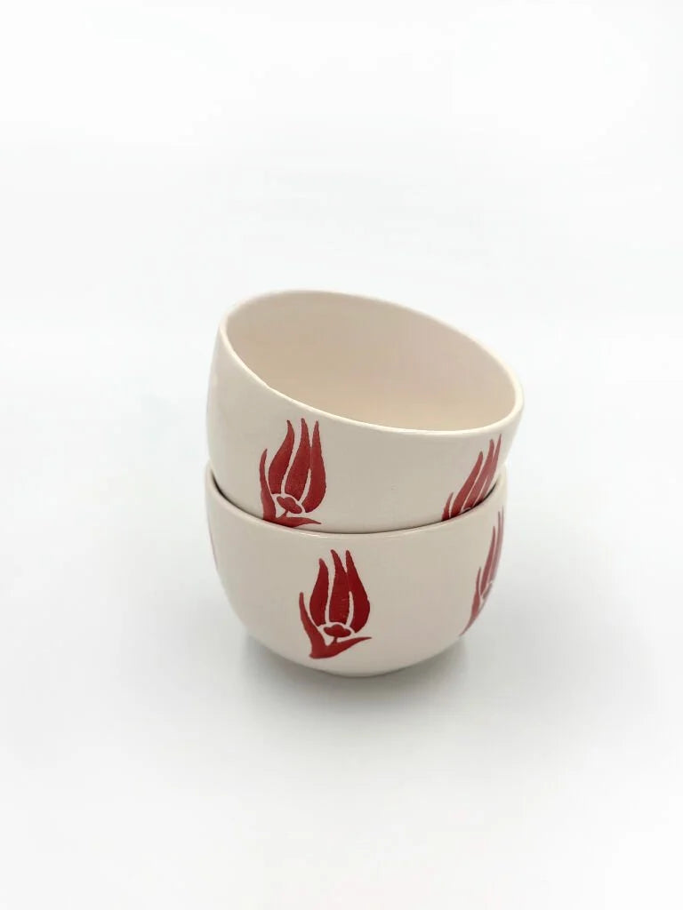 2 Red Tulip Cookie bowl