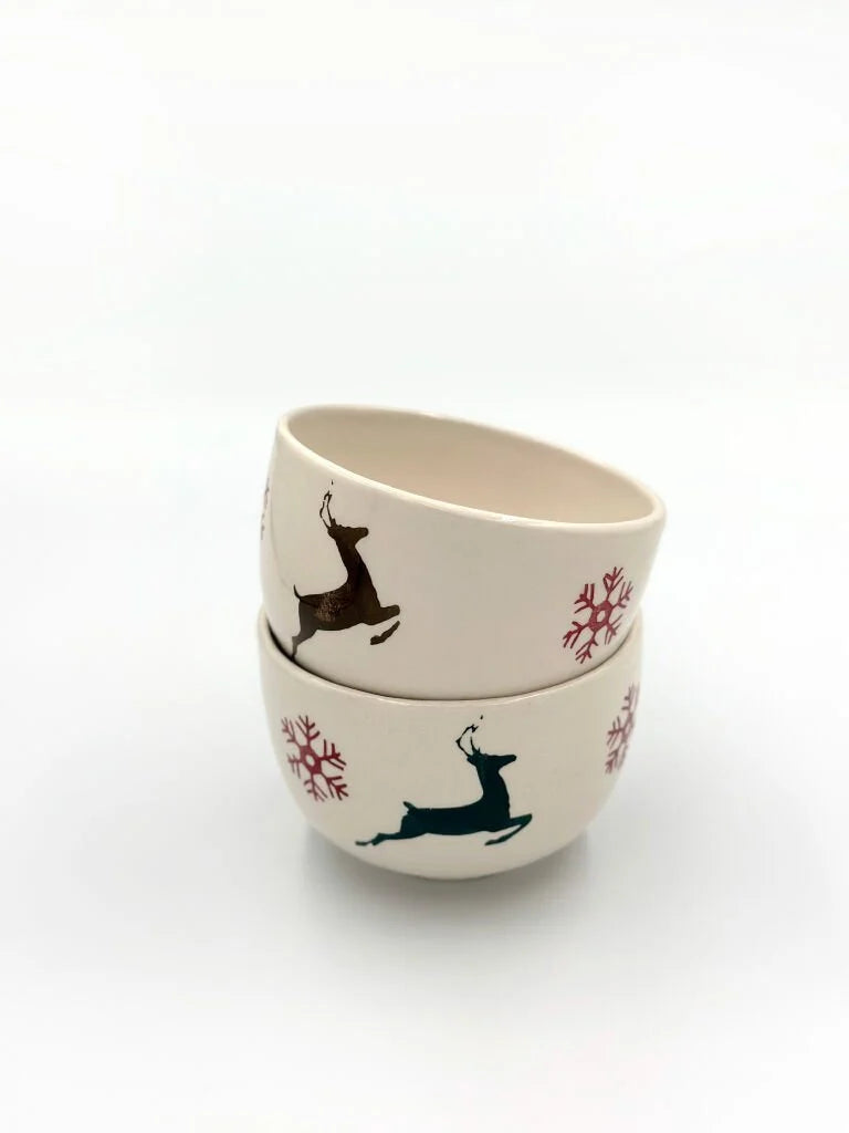 2 Pcs Green Deer Kartani Cookie Bowl