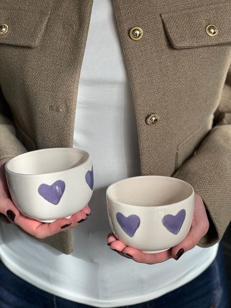 2 Purple Heart Cookie Bowl