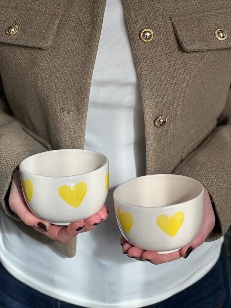 2 Pcs Yellow Heart Cookie Bowl