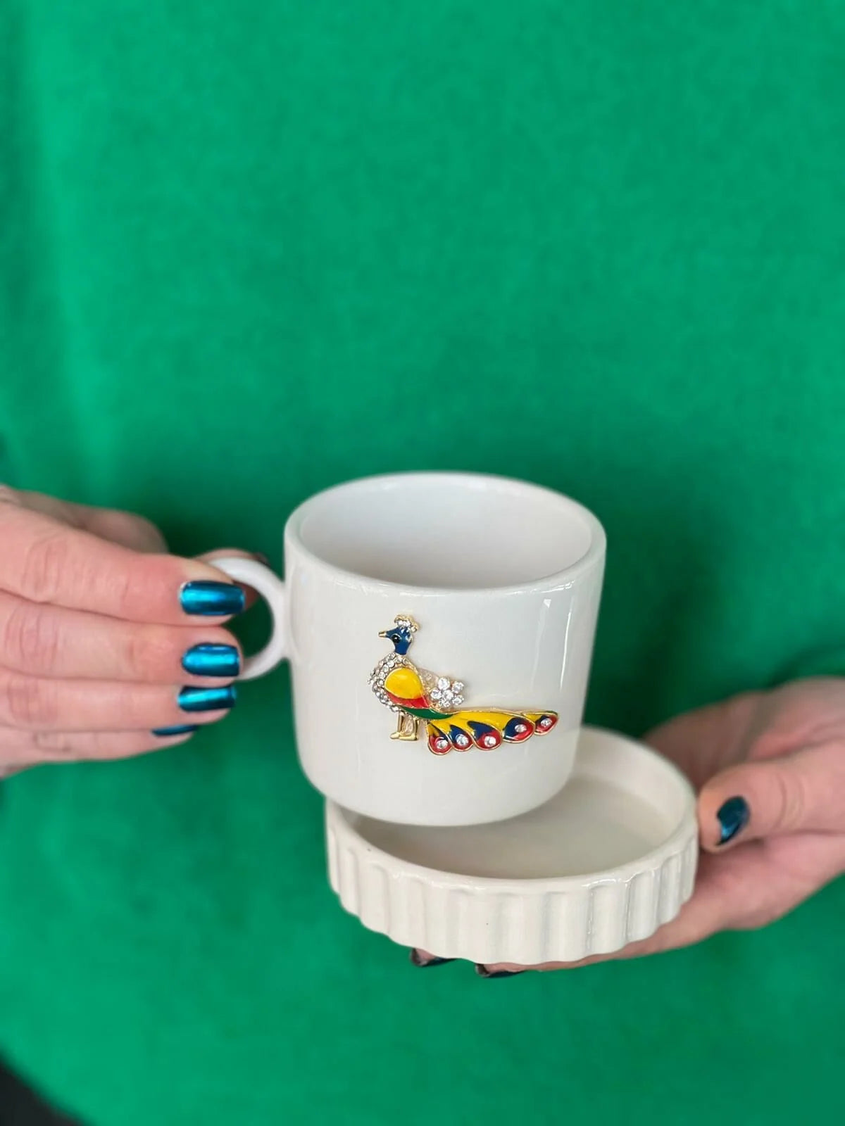 Yellow Pavus Bird Cup