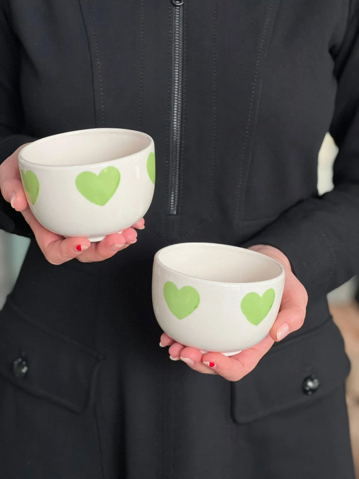 2 Pcs Green Heart Cookie Bowl