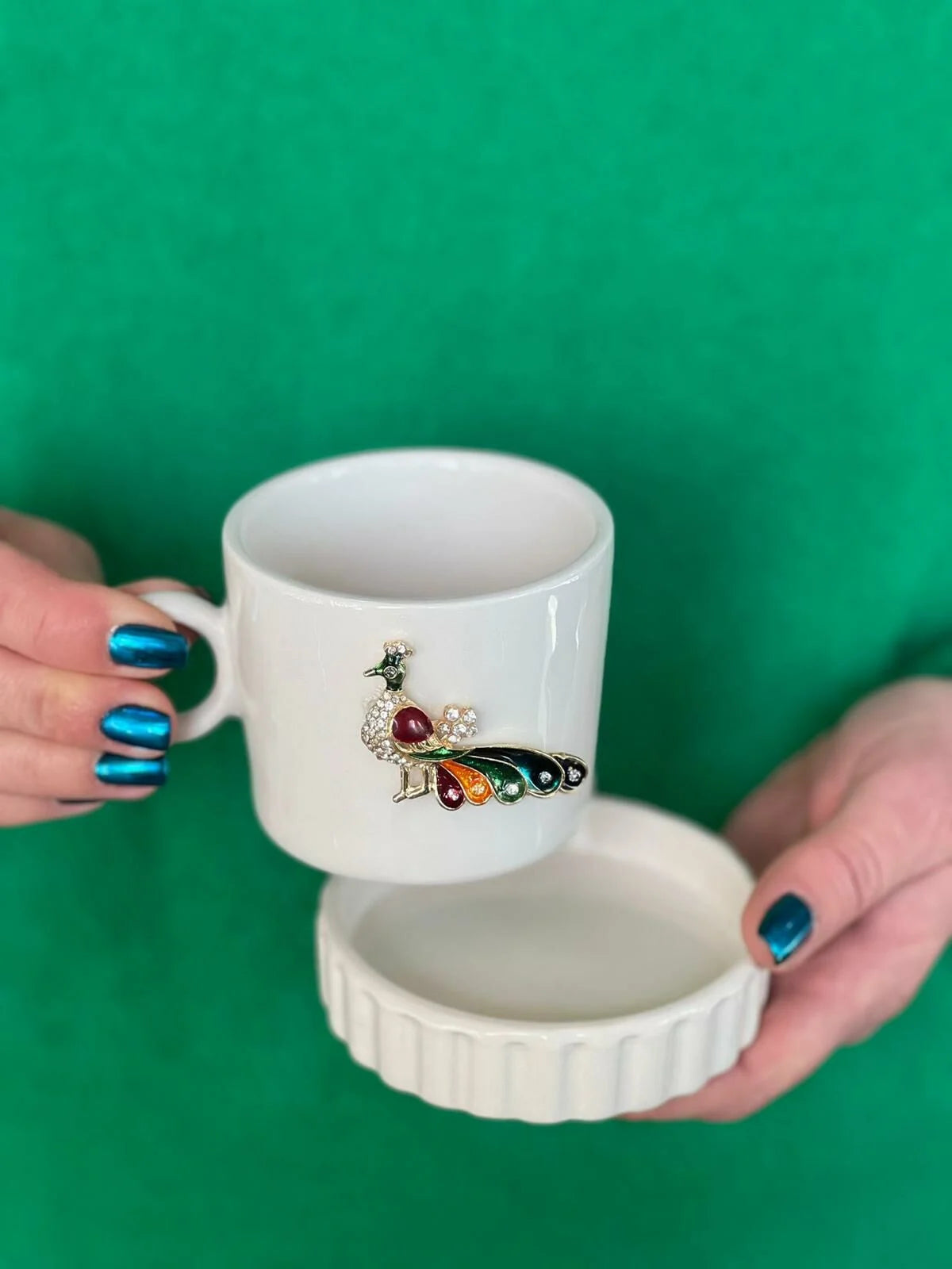 Colorful Peacock Cup