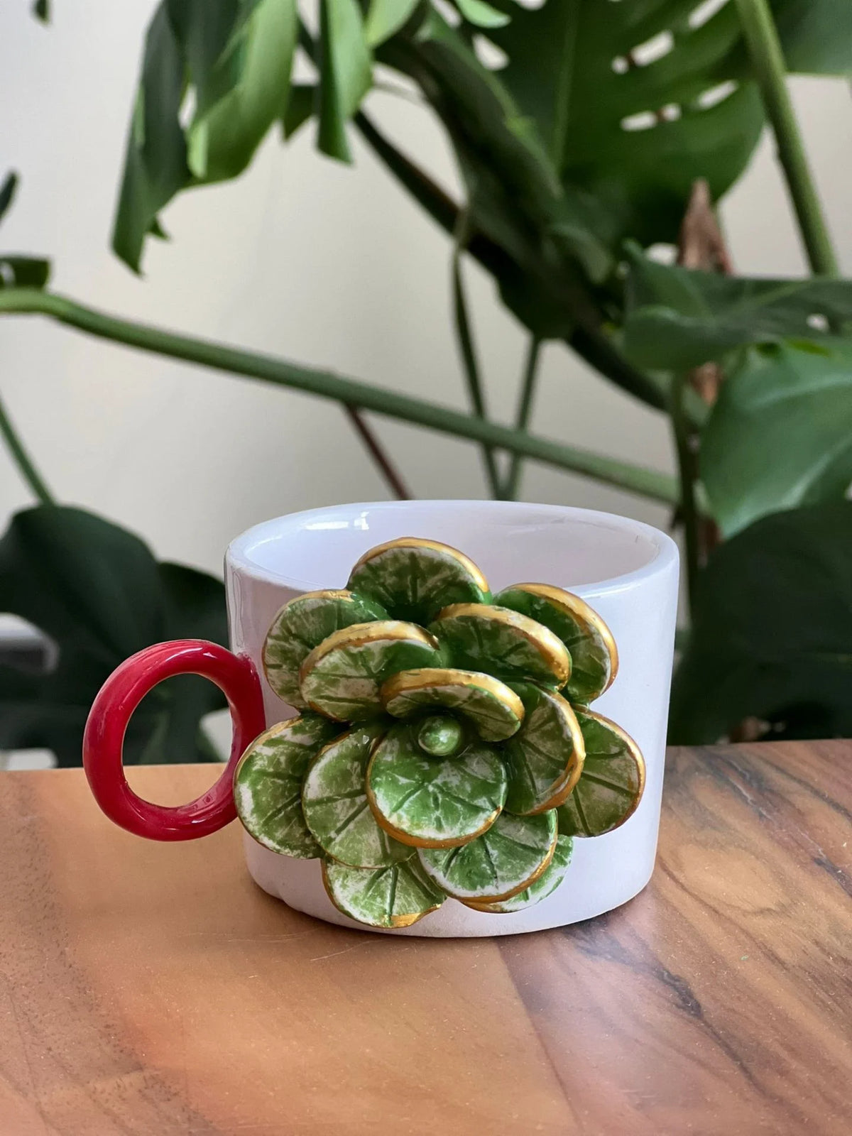 With Green Rose Cup Mug