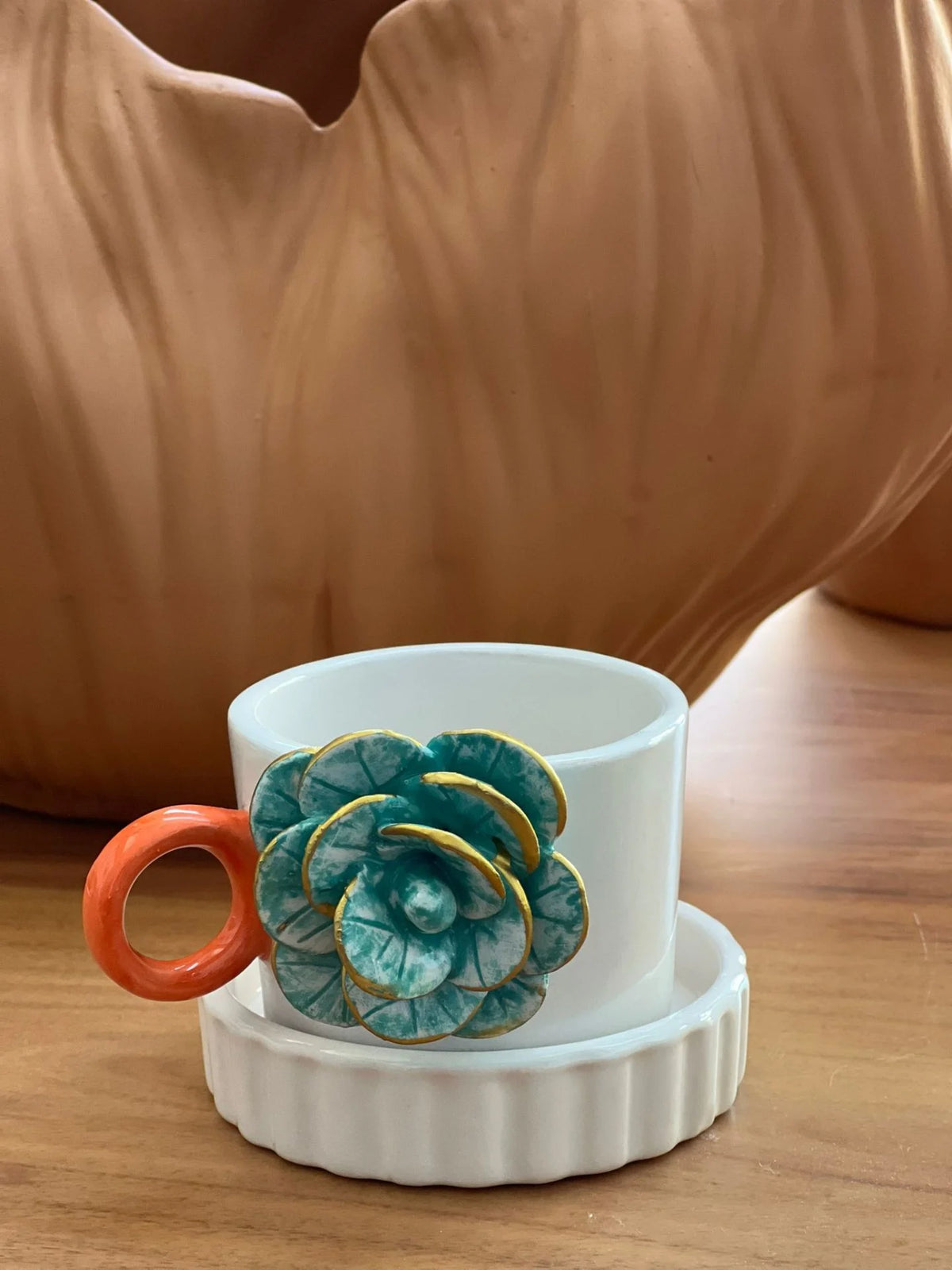 With Turquoise Roses Cup With Mug.