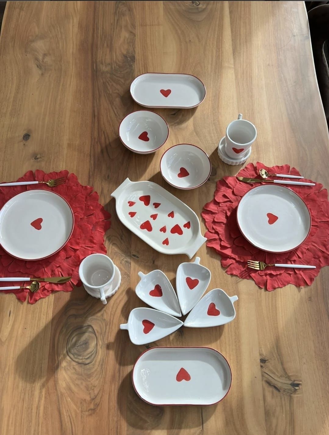 1 Pcs large small heart 28*15cm ceramic holding tray